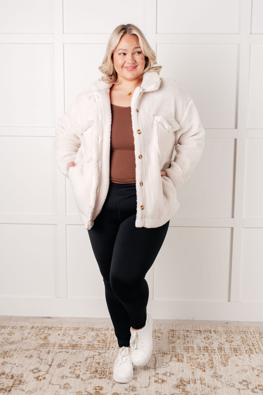Shrouded in Sherpa Coat in White-Layers-Ave Shops-[option4]-[option5]-[option6]-[option7]-[option8]-Shop-Boutique-Clothing-for-Women-Online