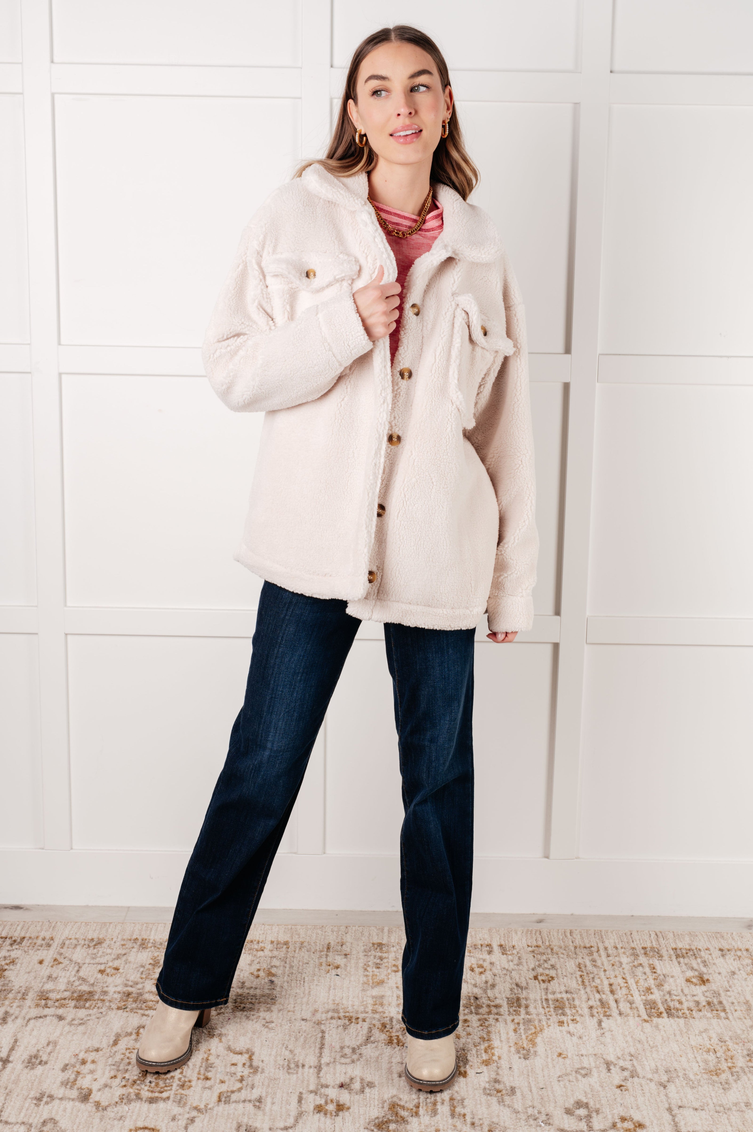 Shrouded in Sherpa Coat in White-Layers-Ave Shops-[option4]-[option5]-[option6]-[option7]-[option8]-Shop-Boutique-Clothing-for-Women-Online
