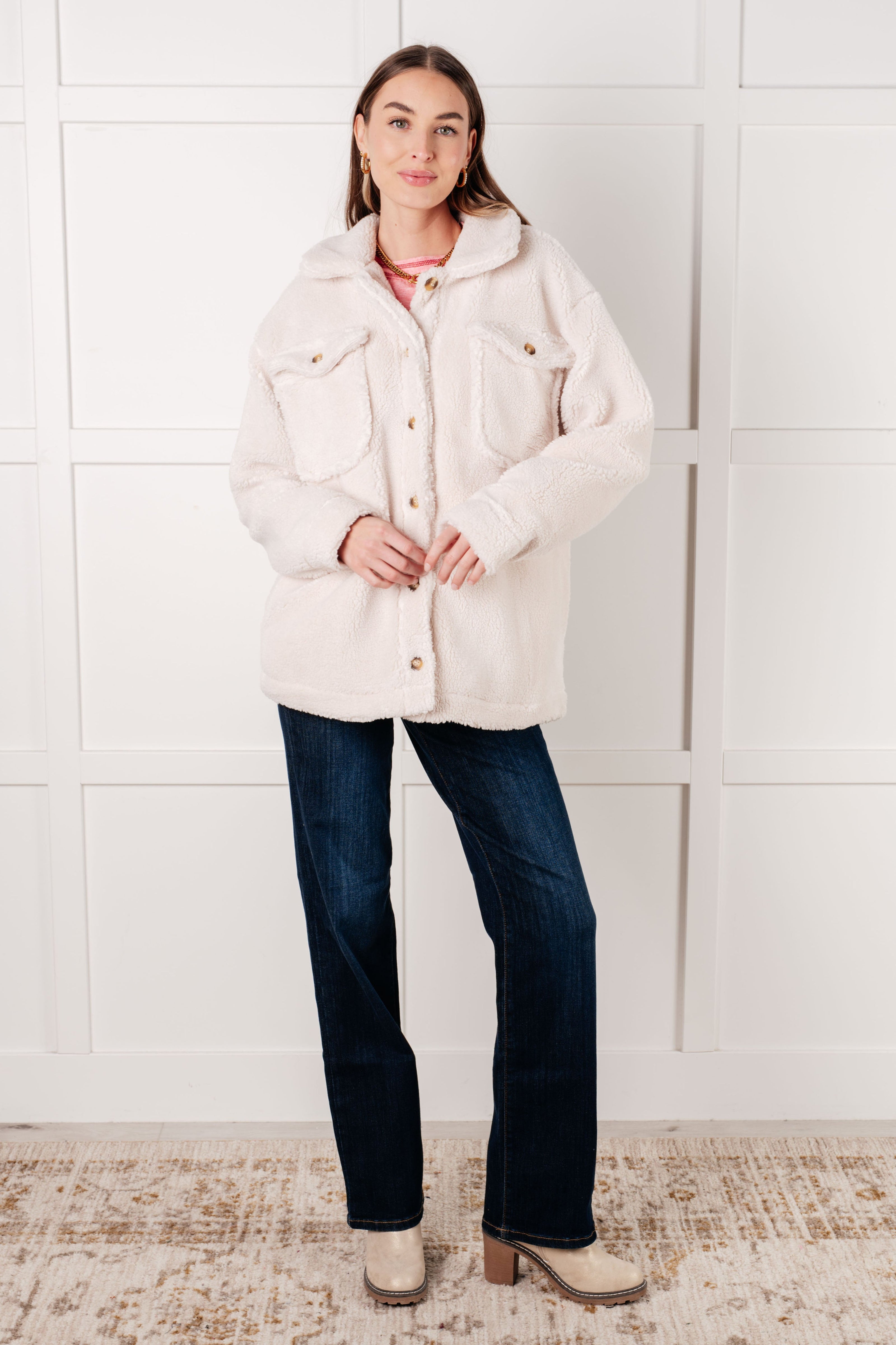 Shrouded in Sherpa Coat in White-Layers-Ave Shops-[option4]-[option5]-[option6]-[option7]-[option8]-Shop-Boutique-Clothing-for-Women-Online
