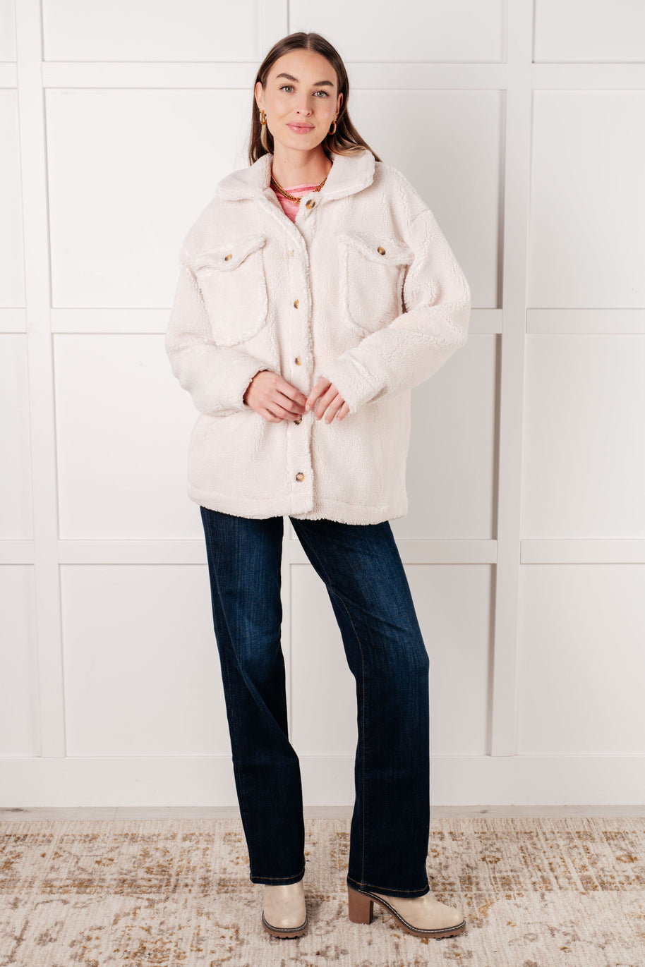 Shrouded in Sherpa Coat in White-Layers-Ave Shops-[option4]-[option5]-[option6]-[option7]-[option8]-Shop-Boutique-Clothing-for-Women-Online
