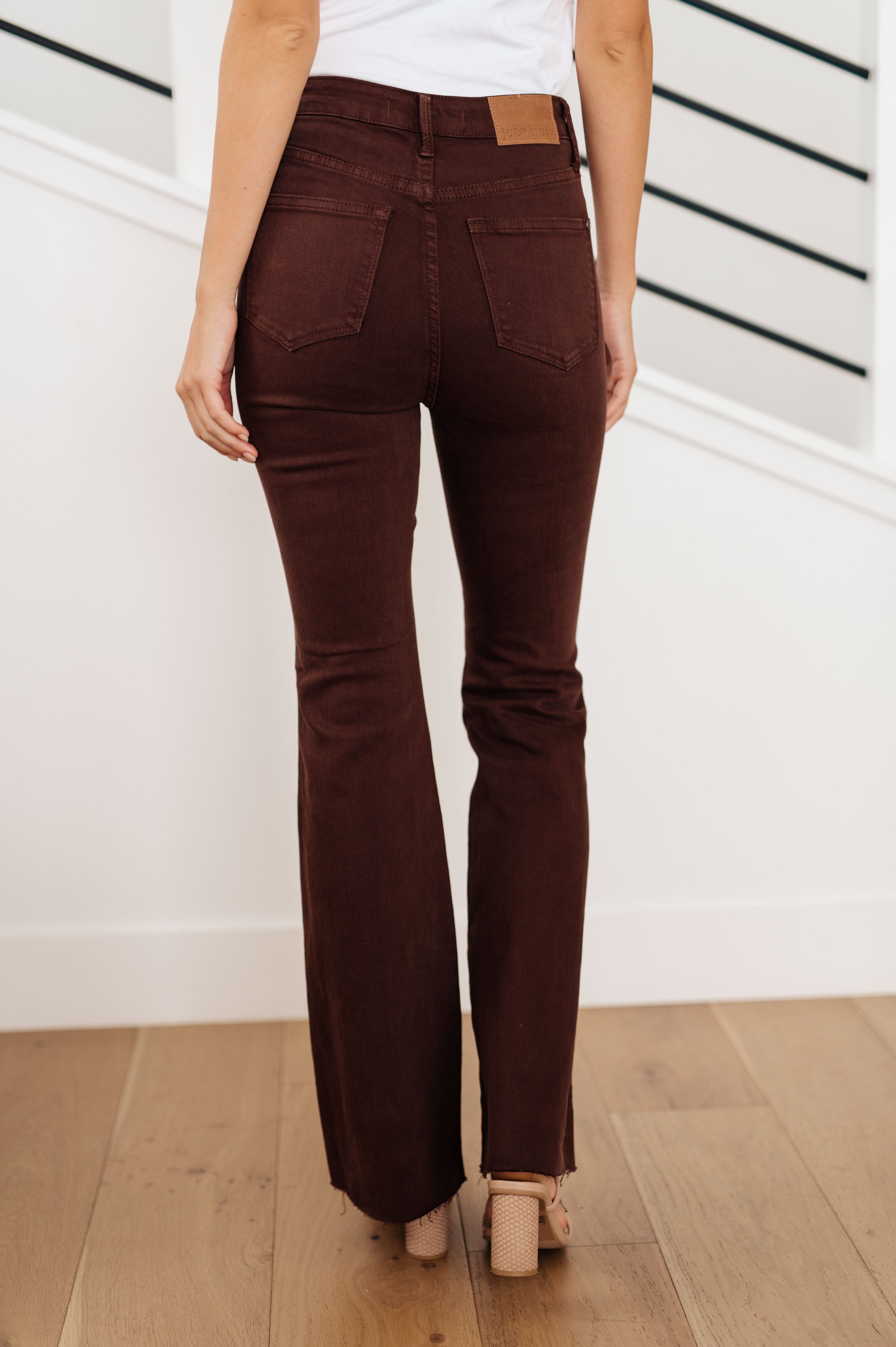 Judy Blue Sienna High Rise Control Top Flare Jeans in Espresso-Denim-Ave Shops-[option4]-[option5]-[option6]-[option7]-[option8]-Shop-Boutique-Clothing-for-Women-Online