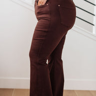 Judy Blue Sienna High Rise Control Top Flare Jeans in Espresso-Denim-Ave Shops-[option4]-[option5]-[option6]-[option7]-[option8]-Shop-Boutique-Clothing-for-Women-Online