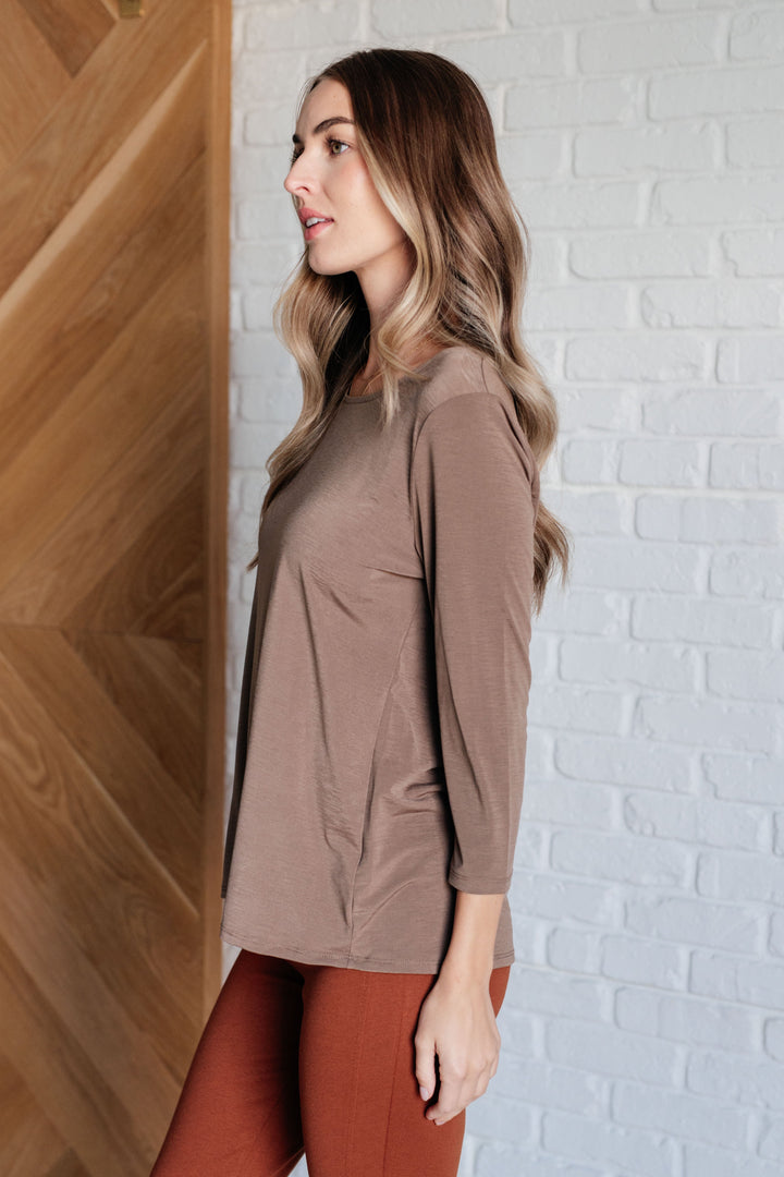 Signature Classic Round Neck Top in Mocha-Tops-Ave Shops-[option4]-[option5]-[option6]-[option7]-[option8]-Shop-Boutique-Clothing-for-Women-Online