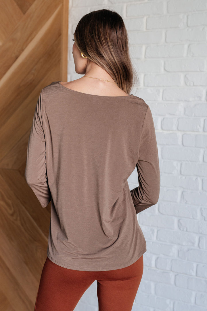 Signature Classic Round Neck Top in Mocha-Tops-Ave Shops-[option4]-[option5]-[option6]-[option7]-[option8]-Shop-Boutique-Clothing-for-Women-Online