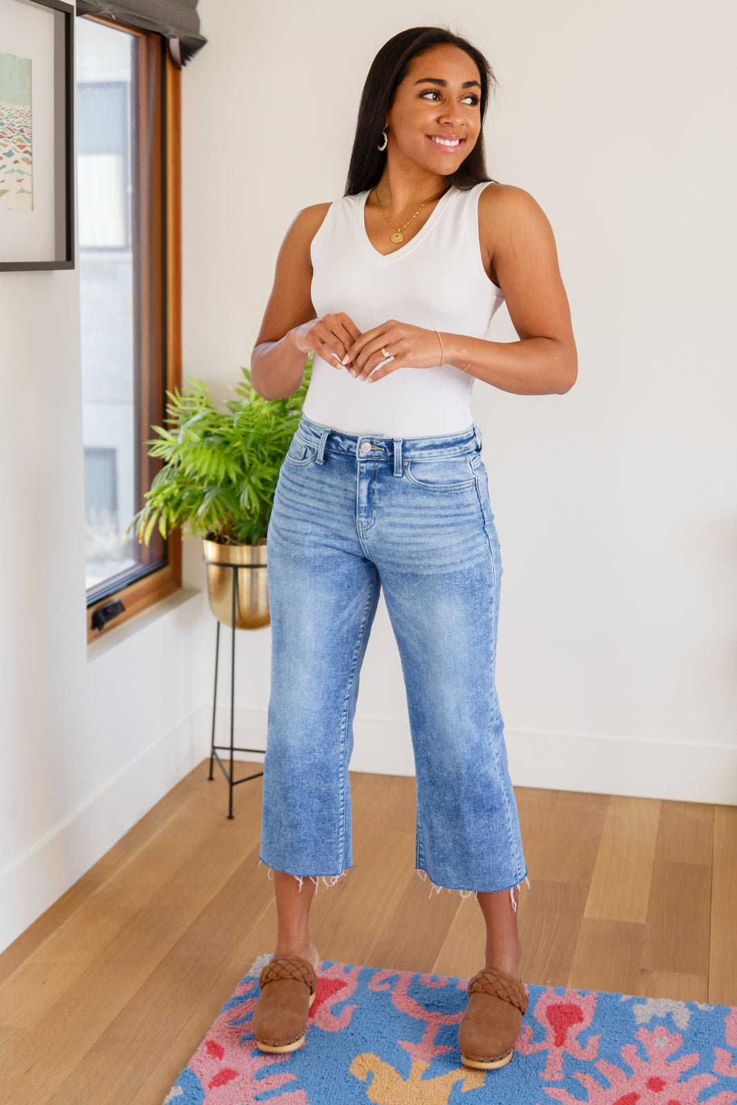 Simple Is The Way Wide Leg Capris-Denim-Ave Shops-[option4]-[option5]-[option6]-[option7]-[option8]-Shop-Boutique-Clothing-for-Women-Online