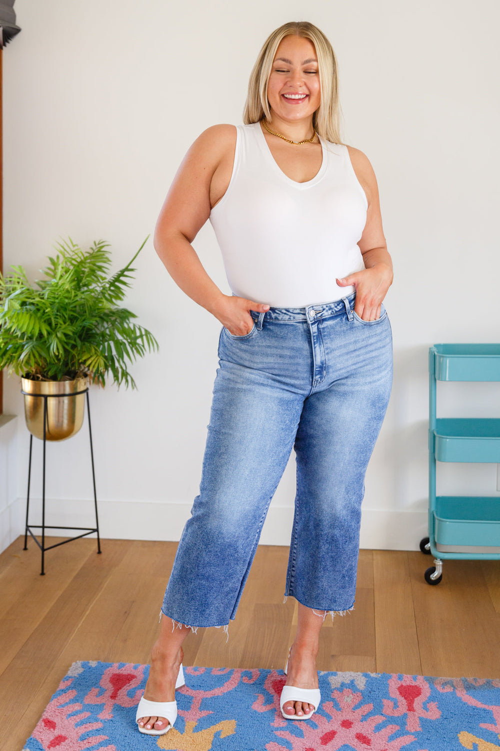 Simple Is The Way Wide Leg Capris-Denim-Ave Shops-[option4]-[option5]-[option6]-[option7]-[option8]-Shop-Boutique-Clothing-for-Women-Online