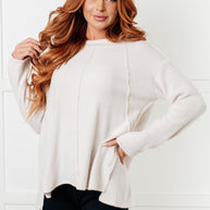 Zenana Simple Silhouette Brushed Hacci Sweater in Sand Beige-Tops-Ave Shops-[option4]-[option5]-[option6]-[option7]-[option8]-Shop-Boutique-Clothing-for-Women-Online