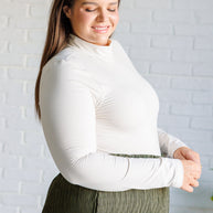 Simple Situation Mock Neck Bodysuit in White Pearl-Bodysuits-Ave Shops-[option4]-[option5]-[option6]-[option7]-[option8]-Shop-Boutique-Clothing-for-Women-Online