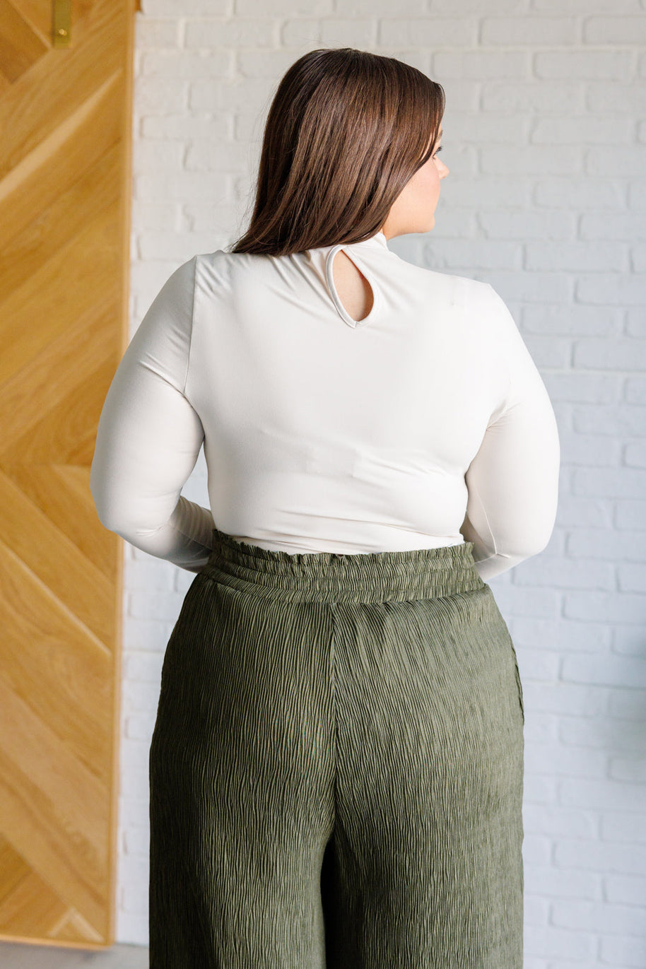 Simple Situation Mock Neck Bodysuit in White Pearl-Bodysuits-Ave Shops-[option4]-[option5]-[option6]-[option7]-[option8]-Shop-Boutique-Clothing-for-Women-Online