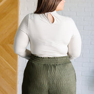 Simple Situation Mock Neck Bodysuit in White Pearl-Bodysuits-Ave Shops-[option4]-[option5]-[option6]-[option7]-[option8]-Shop-Boutique-Clothing-for-Women-Online