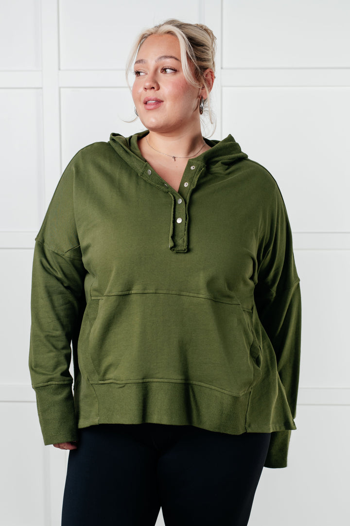 Simple Snug Snap Hooded Pullover-Tops-Ave Shops-[option4]-[option5]-[option6]-[option7]-[option8]-Shop-Boutique-Clothing-for-Women-Online