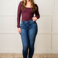 Skylar Mid Rise Thermal Vintage Skinny Jean-Womens-Ave Shops-[option4]-[option5]-[option6]-[option7]-[option8]-Shop-Boutique-Clothing-for-Women-Online