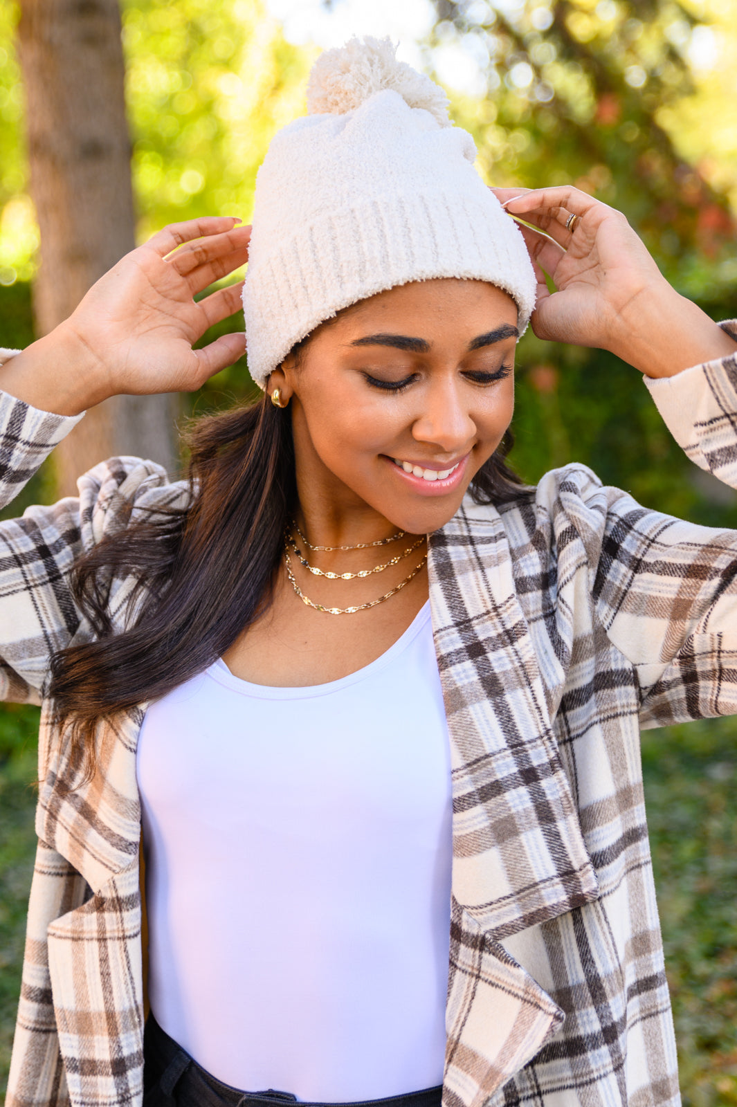 Slouchy Boucle Pom Beanie In Ivory-Womens-Ave Shops-OS-[option4]-[option5]-[option6]-[option7]-[option8]-Shop-Boutique-Clothing-for-Women-Online