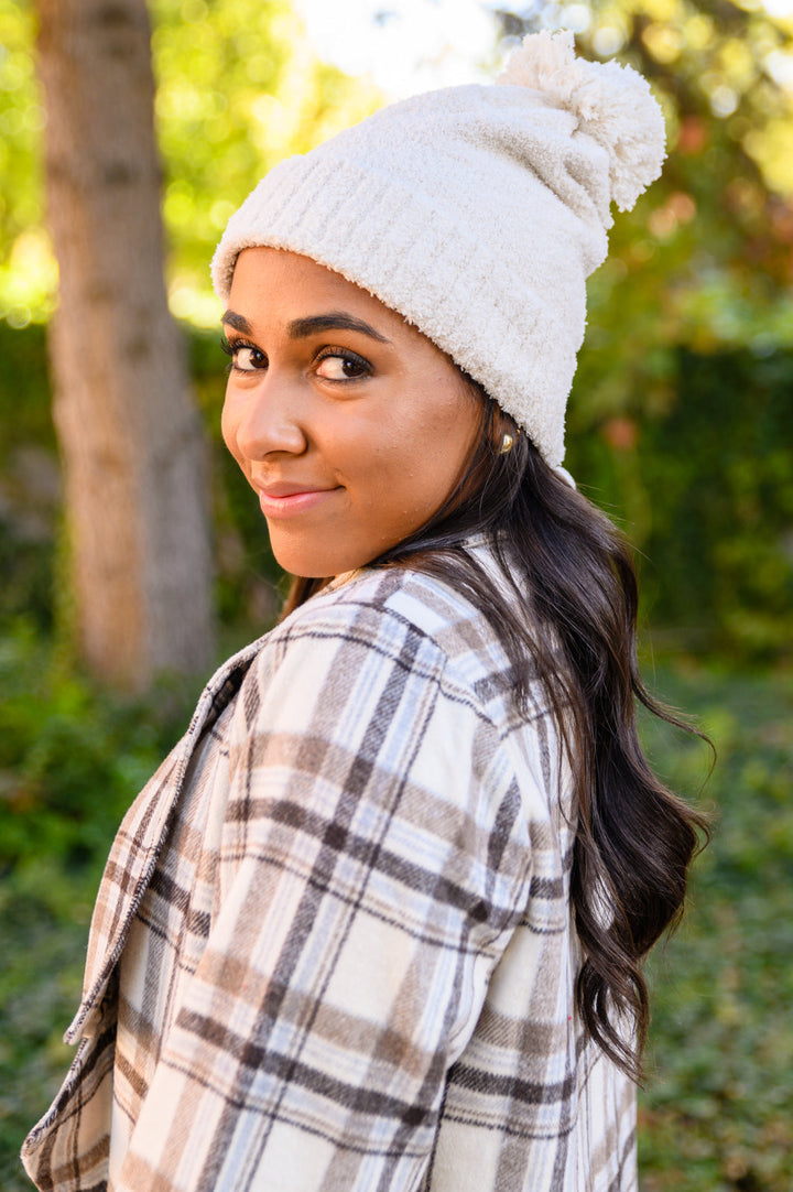 Slouchy Boucle Pom Beanie In Ivory-Womens-Ave Shops-OS-[option4]-[option5]-[option6]-[option7]-[option8]-Shop-Boutique-Clothing-for-Women-Online