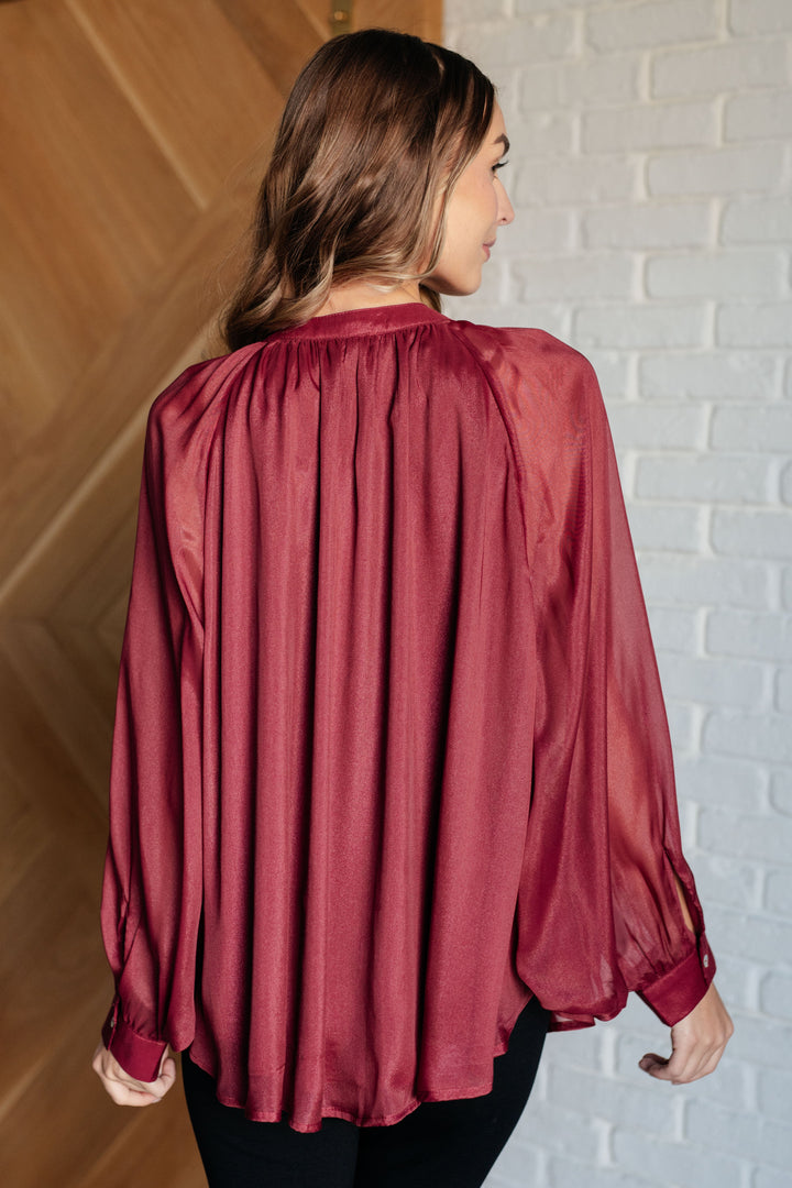 Smiles and Pouts Bat Sleeve Button Down-Blouses-Ave Shops-[option4]-[option5]-[option6]-[option7]-[option8]-Shop-Boutique-Clothing-for-Women-Online