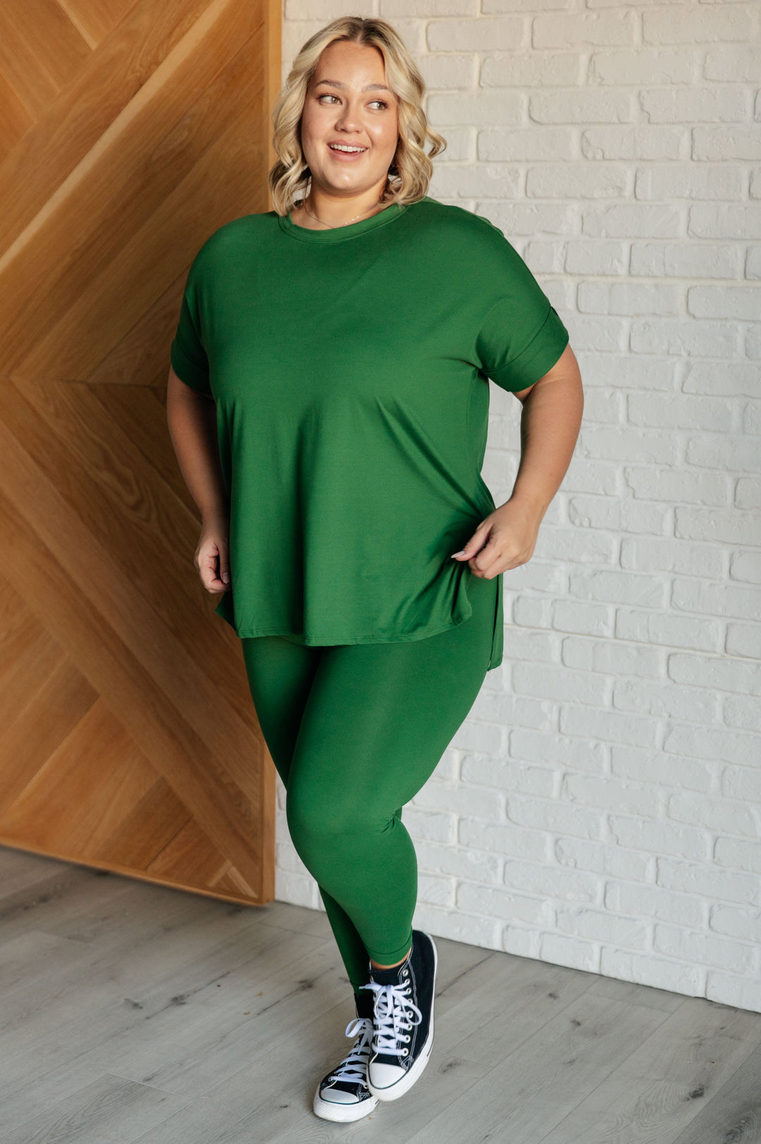 Zenana Soft Serve Brushed Microfiber Set in Dark Green-Athleisure-Ave Shops-[option4]-[option5]-[option6]-[option7]-[option8]-Shop-Boutique-Clothing-for-Women-Online