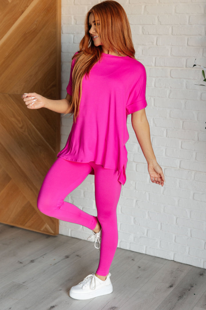 Zenana Soft Serve Brushed Microfiber Set in Neon Hot Pink-Athleisure-Ave Shops-[option4]-[option5]-[option6]-[option7]-[option8]-Shop-Boutique-Clothing-for-Women-Online