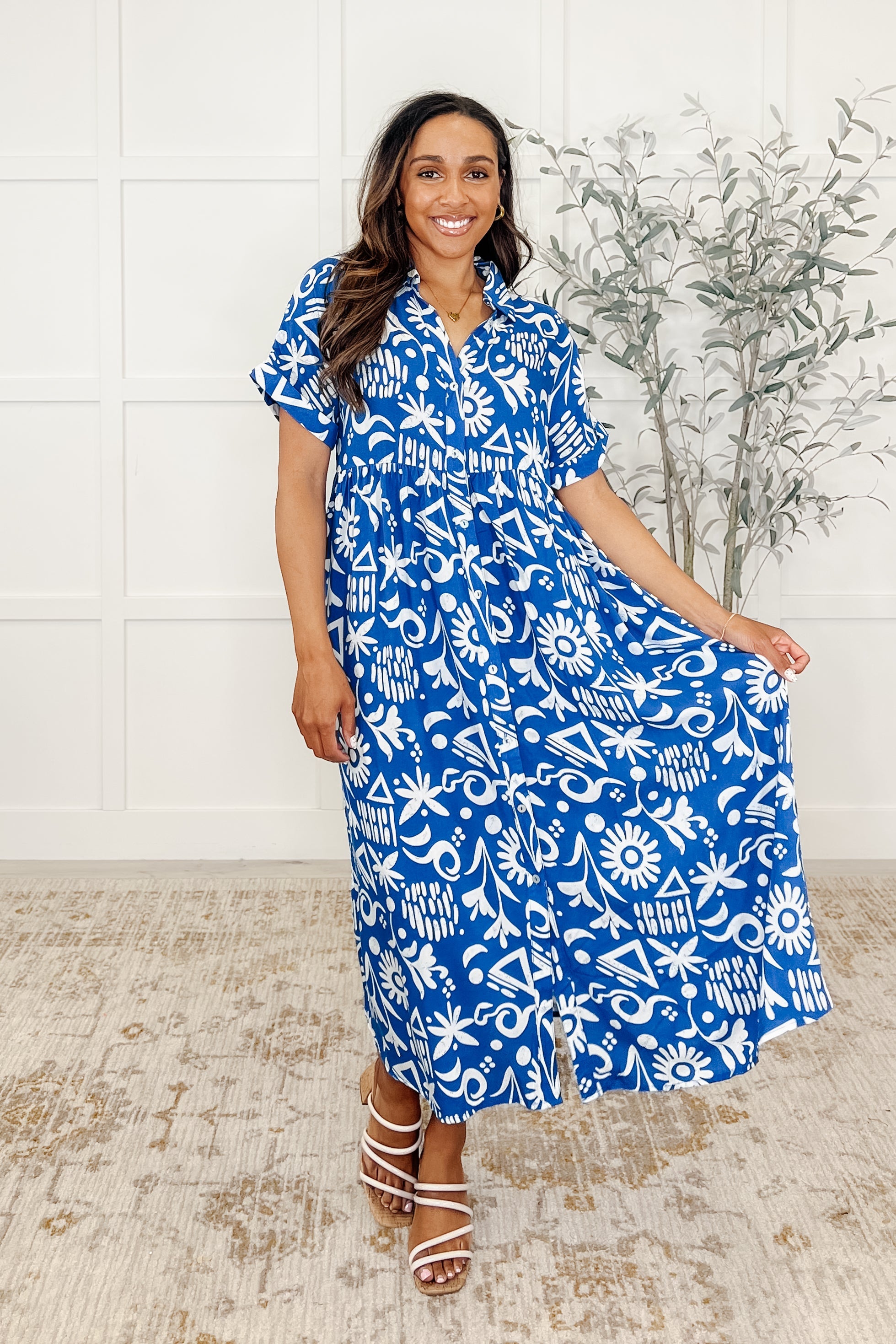 Soft Sonata V-Neck Dress in Blue-Womens-Ave Shops-[option4]-[option5]-[option6]-[option7]-[option8]-Shop-Boutique-Clothing-for-Women-Online