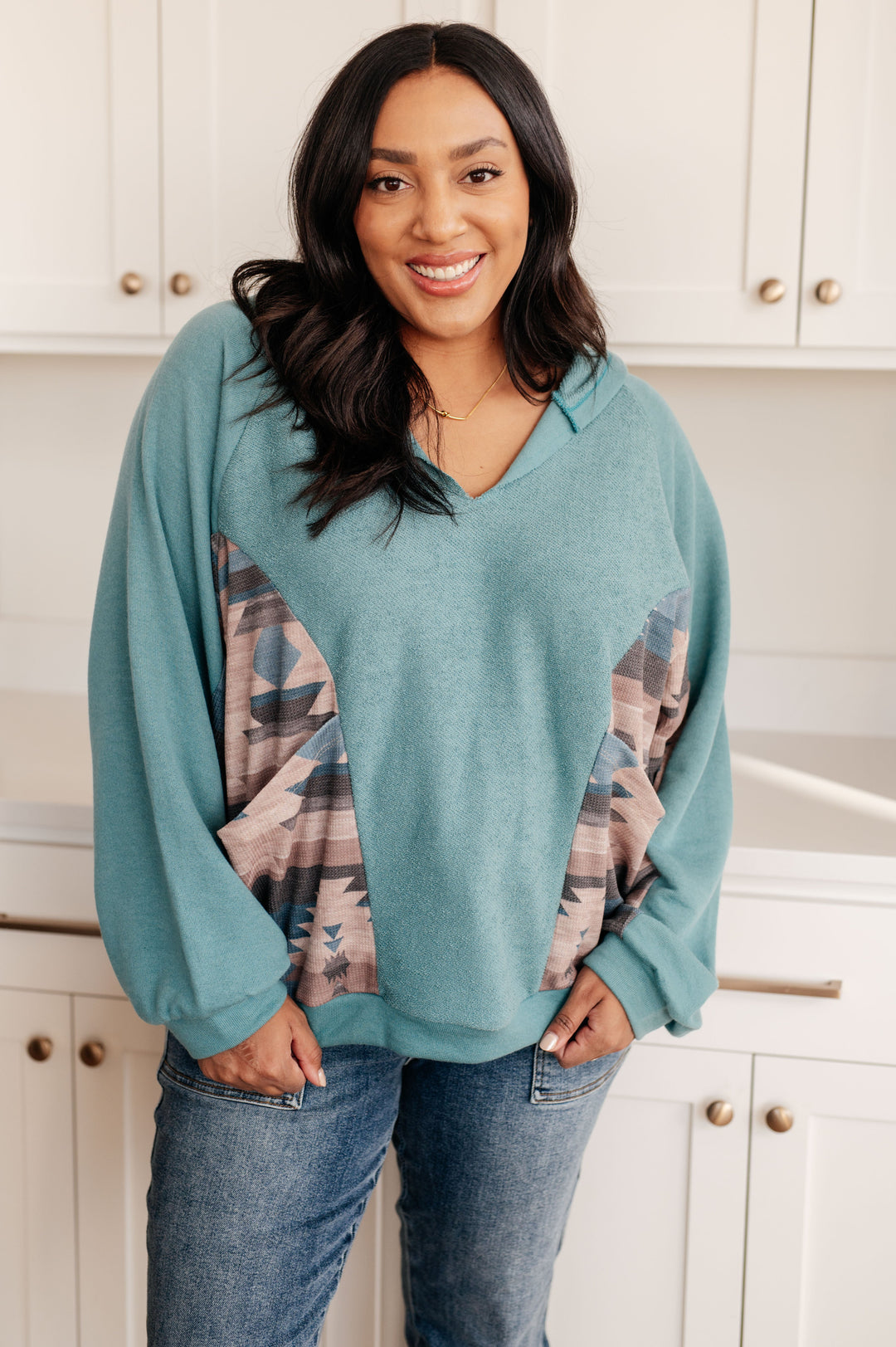 Southwest Sunrise Patchwork Hoodie-Tops-Ave Shops-[option4]-[option5]-[option6]-[option7]-[option8]-Shop-Boutique-Clothing-for-Women-Online