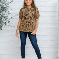Spotted Animal Print Blouse-Womens-Ave Shops-[option4]-[option5]-[option6]-[option7]-[option8]-Shop-Boutique-Clothing-for-Women-Online