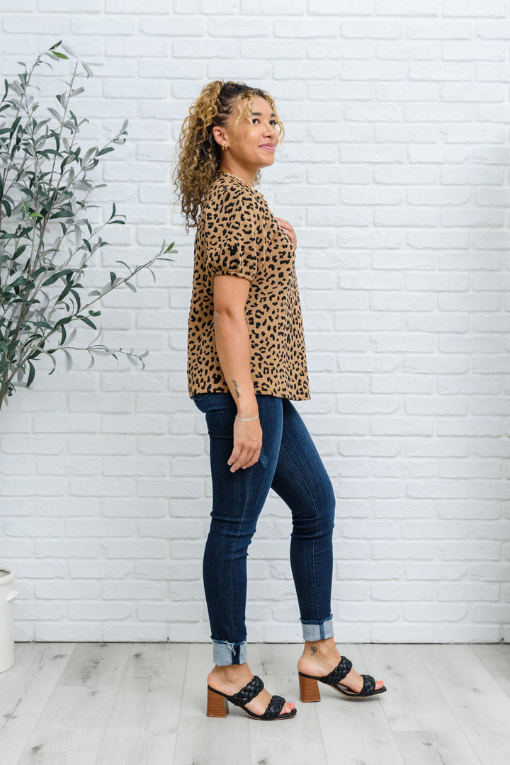 Spotted Animal Print Blouse-Womens-Ave Shops-[option4]-[option5]-[option6]-[option7]-[option8]-Shop-Boutique-Clothing-for-Women-Online