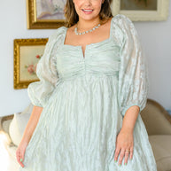 Spotting Fairies Puff Sleeve Dress in Sage-Womens-Ave Shops-[option4]-[option5]-[option6]-[option7]-[option8]-Shop-Boutique-Clothing-for-Women-Online