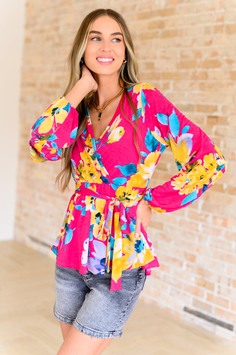 Spring to Be Sprung V-Neck Floral Blouse-Tops-Ave Shops-[option4]-[option5]-[option6]-[option7]-[option8]-Shop-Boutique-Clothing-for-Women-Online