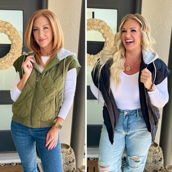 Cheyenne Hooded Puffer Vest in Two Colors-Womens-Ave Shops-[option4]-[option5]-[option6]-[option7]-[option8]-Shop-Boutique-Clothing-for-Women-Online