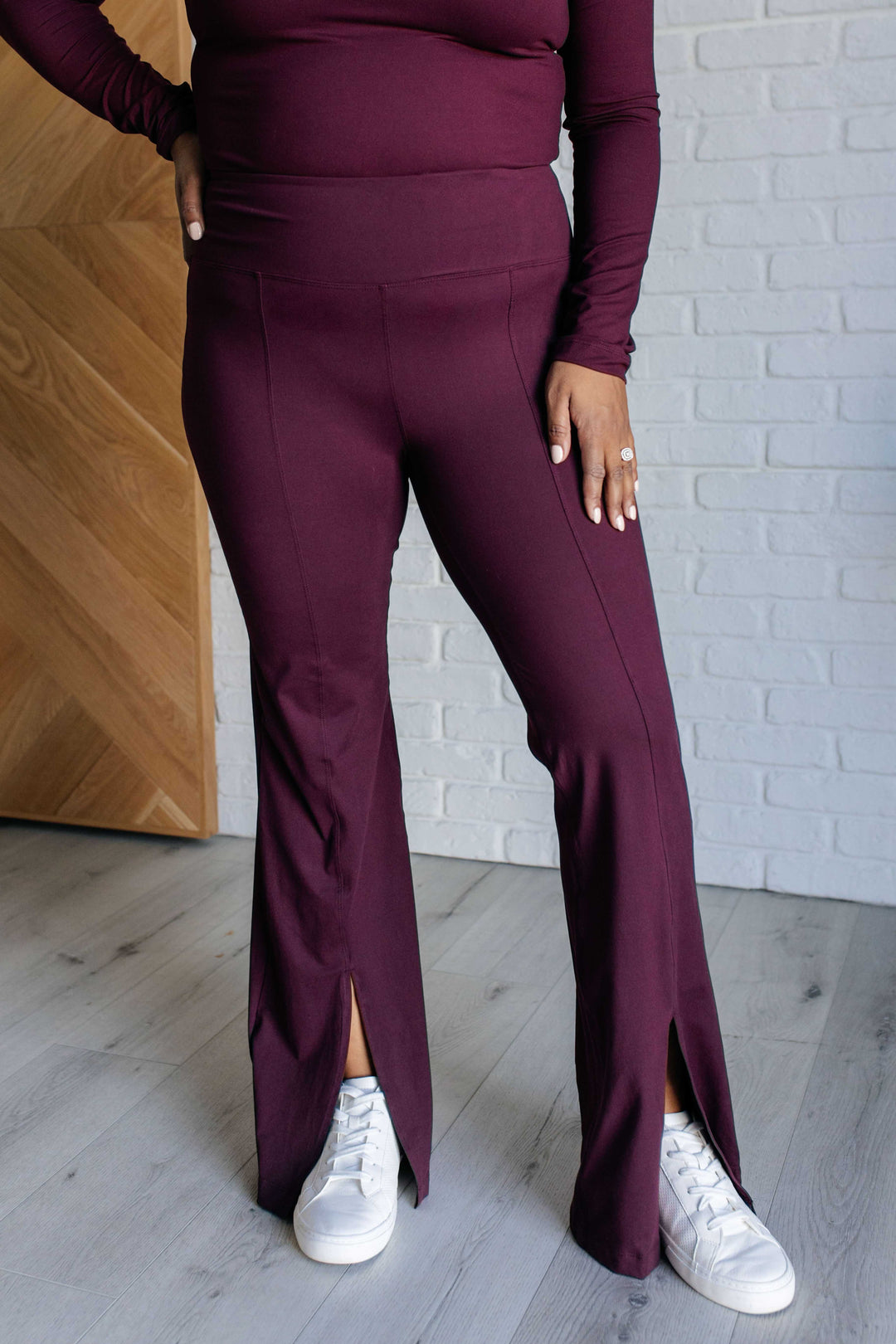 Stamina Stride Flare Leggings in Cassis-Athleisure-Ave Shops-[option4]-[option5]-[option6]-[option7]-[option8]-Shop-Boutique-Clothing-for-Women-Online