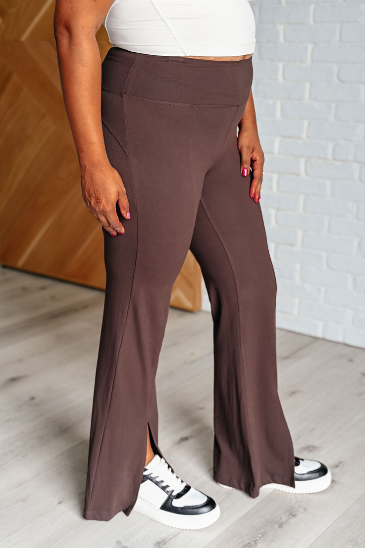 Rae Mode Stamina Stride Flare Leggings in Espresso-Athleisure-Ave Shops-[option4]-[option5]-[option6]-[option7]-[option8]-Shop-Boutique-Clothing-for-Women-Online