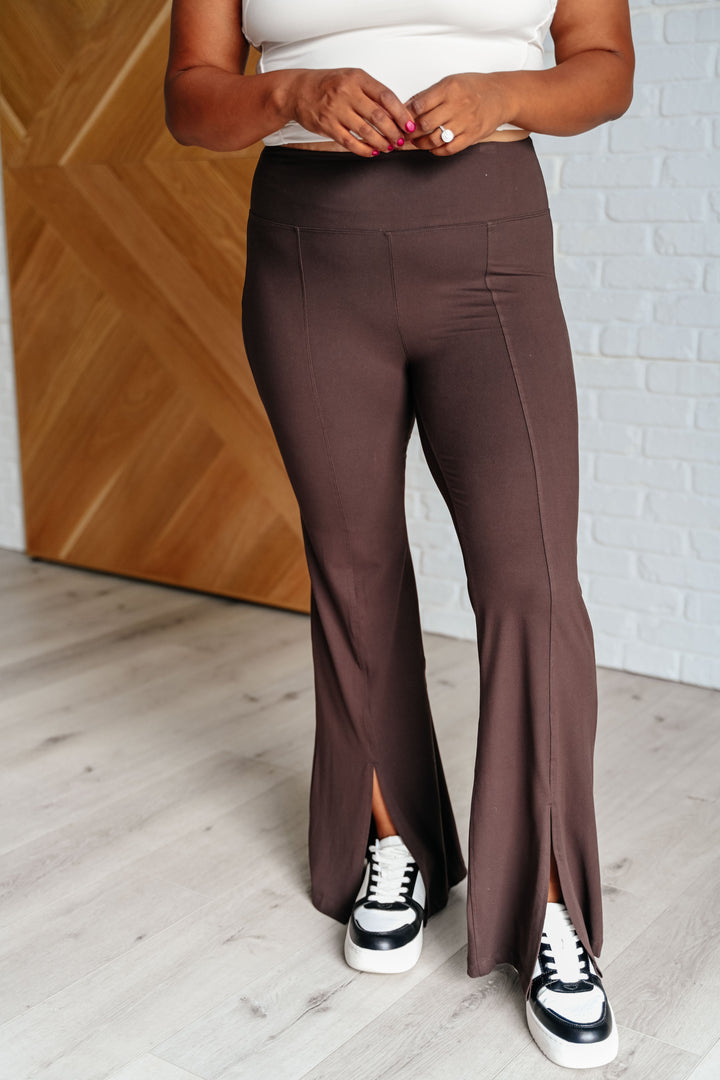 Rae Mode Stamina Stride Flare Leggings in Espresso-Athleisure-Ave Shops-[option4]-[option5]-[option6]-[option7]-[option8]-Shop-Boutique-Clothing-for-Women-Online