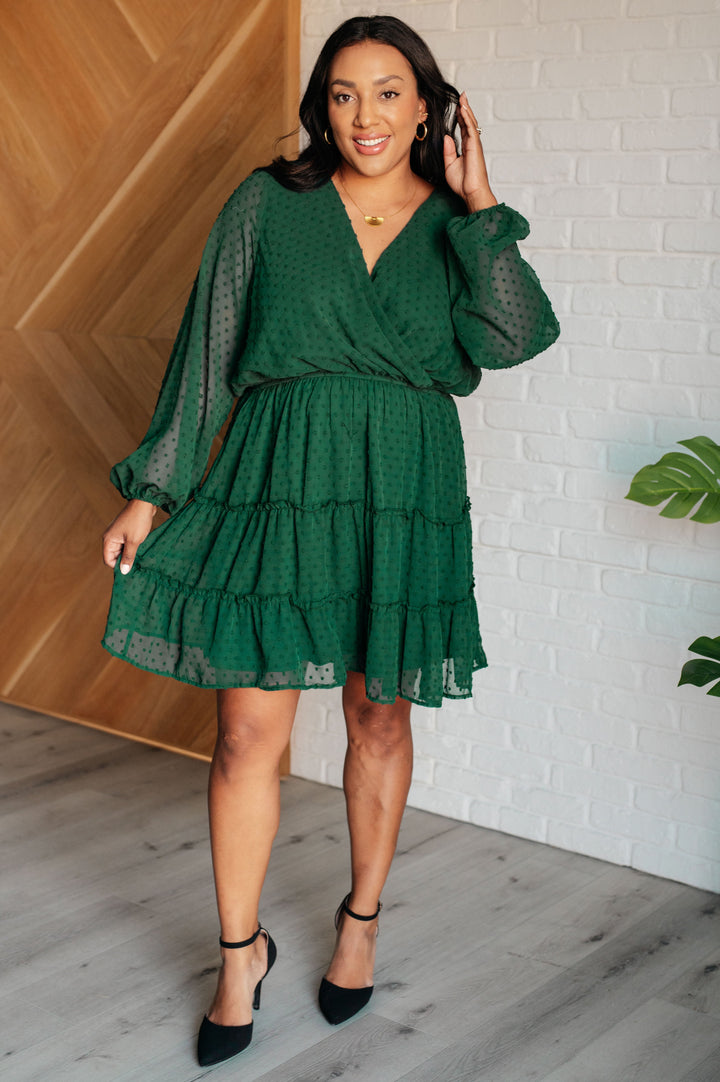 Starlit Glow V-Neck Tiered Dress in Hunter Green-Dresses-Ave Shops-[option4]-[option5]-[option6]-[option7]-[option8]-Shop-Boutique-Clothing-for-Women-Online