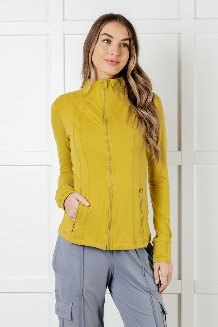 Rae Mode Staying Swift Activewear Jacket in Yellow Pear-Layers-Ave Shops-[option4]-[option5]-[option6]-[option7]-[option8]-Shop-Boutique-Clothing-for-Women-Online