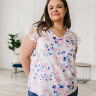 Still the One Lace Sleeve Floral Top-Tops-Ave Shops-[option4]-[option5]-[option6]-[option7]-[option8]-Shop-Boutique-Clothing-for-Women-Online