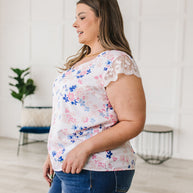 Still the One Lace Sleeve Floral Top-Tops-Ave Shops-[option4]-[option5]-[option6]-[option7]-[option8]-Shop-Boutique-Clothing-for-Women-Online