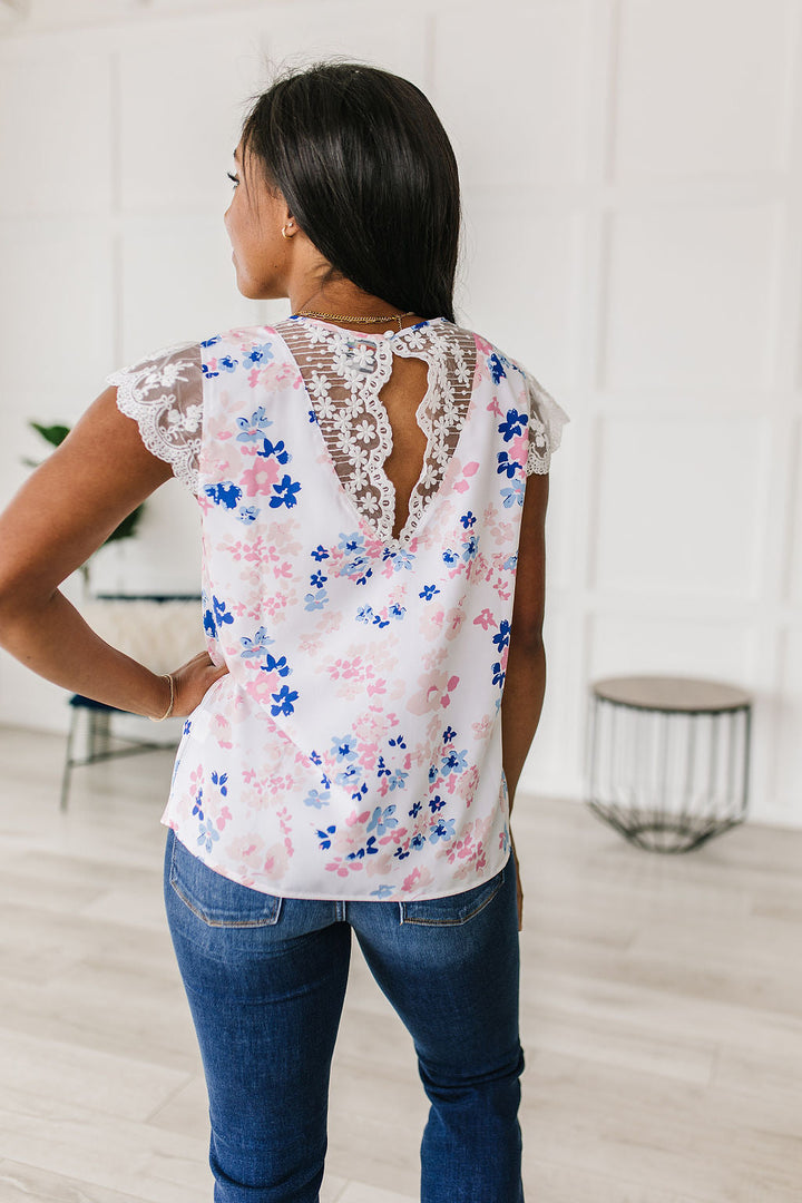 Still the One Lace Sleeve Floral Top-Tops-Ave Shops-[option4]-[option5]-[option6]-[option7]-[option8]-Shop-Boutique-Clothing-for-Women-Online