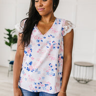 Still the One Lace Sleeve Floral Top-Tops-Ave Shops-[option4]-[option5]-[option6]-[option7]-[option8]-Shop-Boutique-Clothing-for-Women-Online