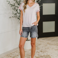 Stitched with Love V-Neck Top in Ivory and Red-Womens-Ave Shops-[option4]-[option5]-[option6]-[option7]-[option8]-Shop-Boutique-Clothing-for-Women-Online