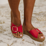 Strawberry Slip on Slide in Delight Red-Womens-Ave Shops-[option4]-[option5]-[option6]-[option7]-[option8]-Shop-Boutique-Clothing-for-Women-Online