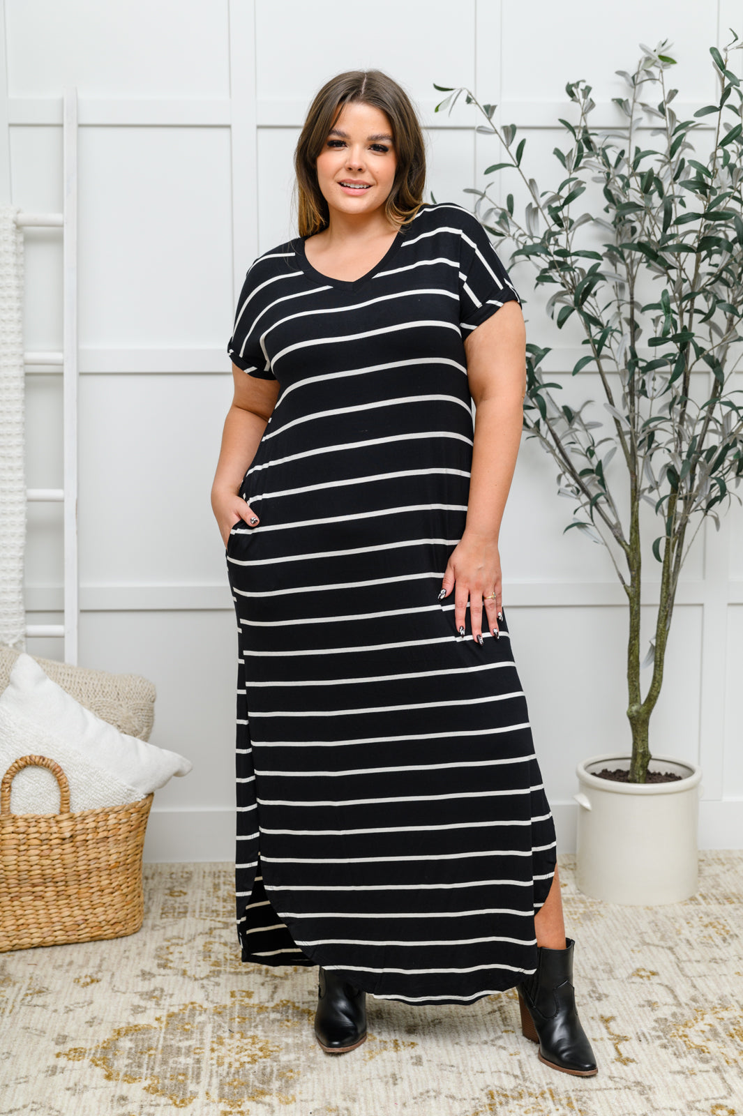 Striped Maxi Dress In Black-Womens-Ave Shops-[option4]-[option5]-[option6]-[option7]-[option8]-Shop-Boutique-Clothing-for-Women-Online