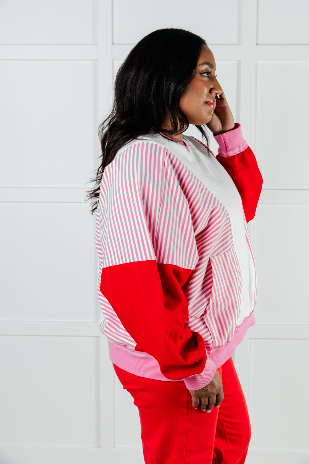 Stripes on My Sleeves Color Block Pullover-Tops-Ave Shops-[option4]-[option5]-[option6]-[option7]-[option8]-Shop-Boutique-Clothing-for-Women-Online