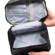 Subtly Checked Cosmetic Bags set of 4 in Black-Accessories-Ave Shops-[option4]-[option5]-[option6]-[option7]-[option8]-Shop-Boutique-Clothing-for-Women-Online