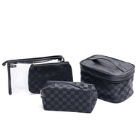 Subtly Checked Cosmetic Bags set of 4 in Black-Accessories-Ave Shops-[option4]-[option5]-[option6]-[option7]-[option8]-Shop-Boutique-Clothing-for-Women-Online