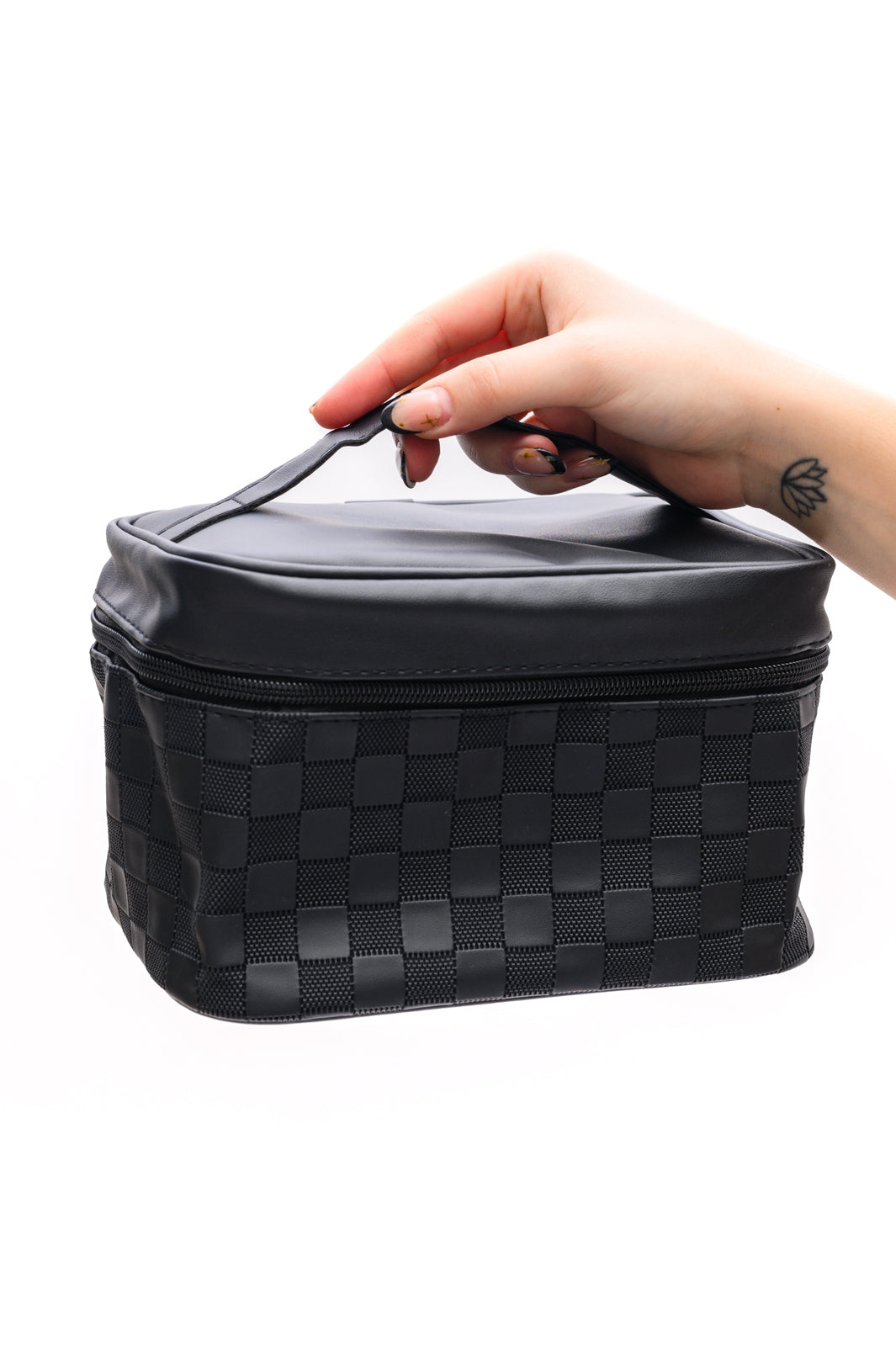 Subtly Checked Cosmetic Bags set of 4 in Black-Accessories-Ave Shops-[option4]-[option5]-[option6]-[option7]-[option8]-Shop-Boutique-Clothing-for-Women-Online