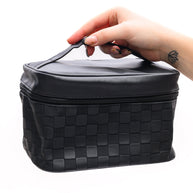 Subtly Checked Cosmetic Bags set of 4 in Black-Accessories-Ave Shops-[option4]-[option5]-[option6]-[option7]-[option8]-Shop-Boutique-Clothing-for-Women-Online