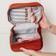 Subtly Checked Cosmetic Bags set of 4 in Brown-Accessories-Ave Shops-[option4]-[option5]-[option6]-[option7]-[option8]-Shop-Boutique-Clothing-for-Women-Online