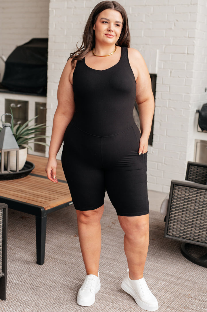 Rae Mode Sun Salutations Body Suit in Black-Athleisure-Ave Shops-[option4]-[option5]-[option6]-[option7]-[option8]-Shop-Boutique-Clothing-for-Women-Online