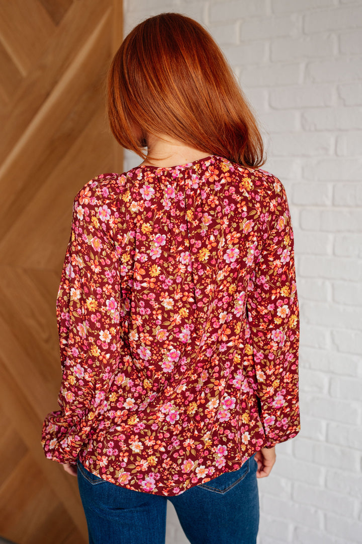 Sunday Brunch Blouse in Rust Floral-Blouses-Ave Shops-[option4]-[option5]-[option6]-[option7]-[option8]-Shop-Boutique-Clothing-for-Women-Online