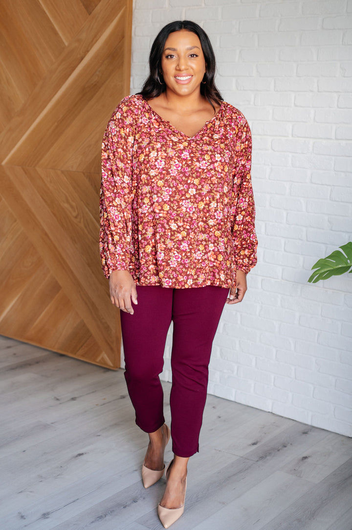 Sunday Brunch Blouse in Rust Floral-Blouses-Ave Shops-[option4]-[option5]-[option6]-[option7]-[option8]-Shop-Boutique-Clothing-for-Women-Online