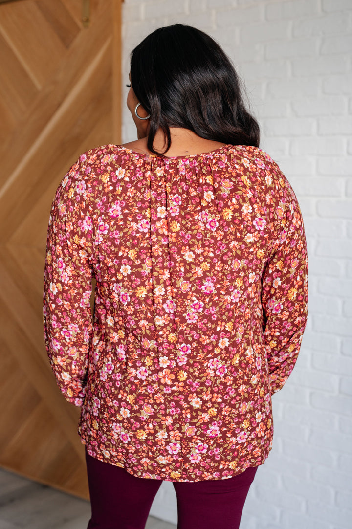 Sunday Brunch Blouse in Rust Floral-Blouses-Ave Shops-[option4]-[option5]-[option6]-[option7]-[option8]-Shop-Boutique-Clothing-for-Women-Online